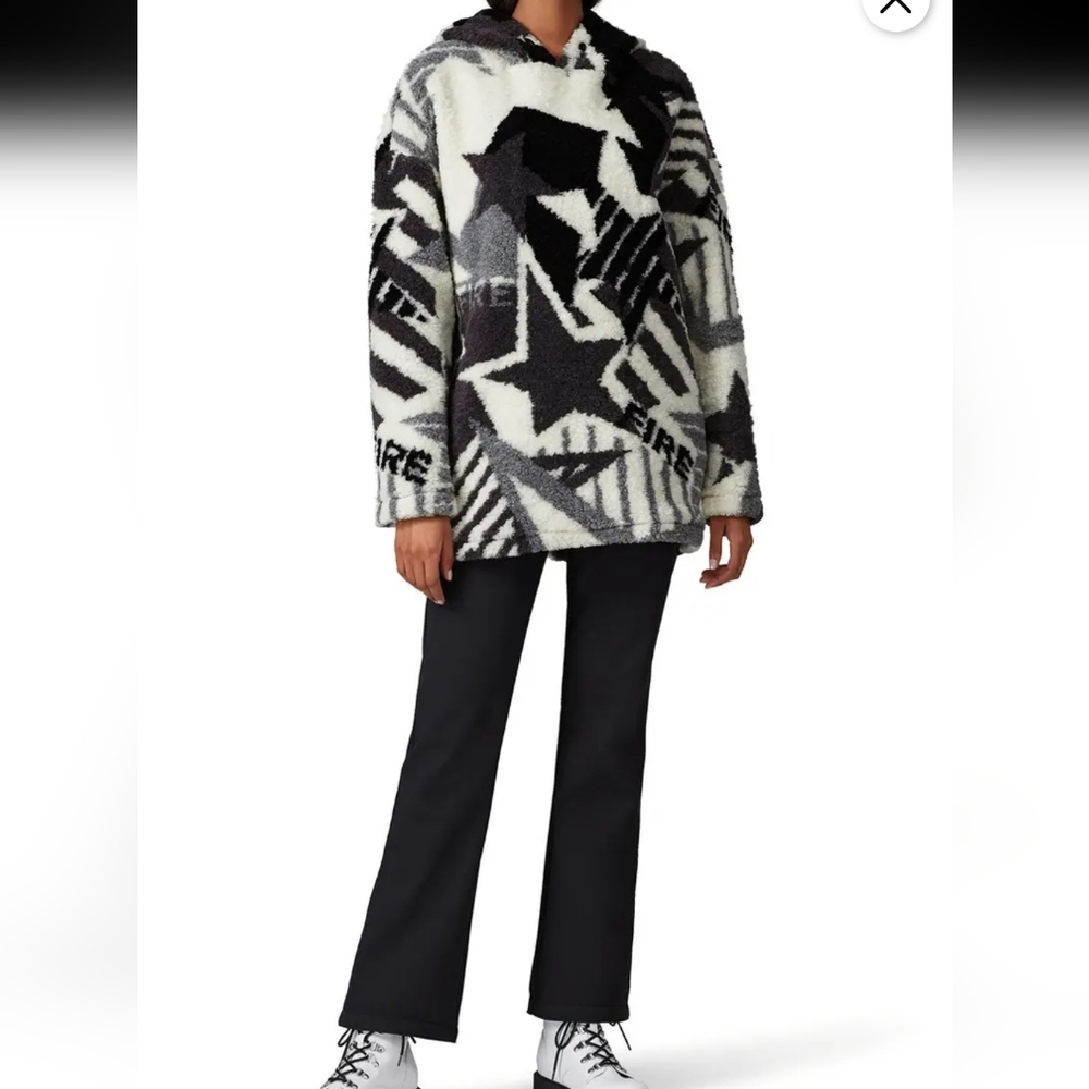 Bogner Fire & Ice RTR Star Patterned Faux Sherpa Hoodie Size L